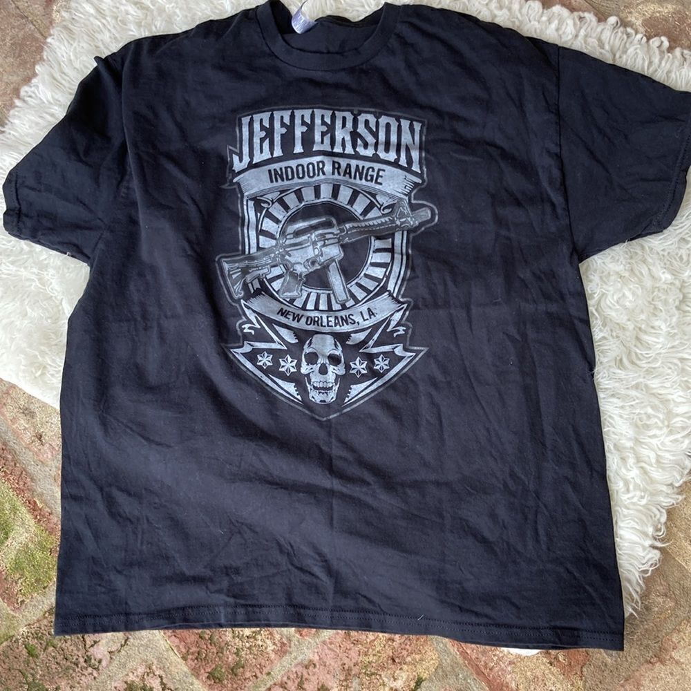Men’s Graphic Black Short Sleeve Heavy Cotton Crewneck Tee Size XL